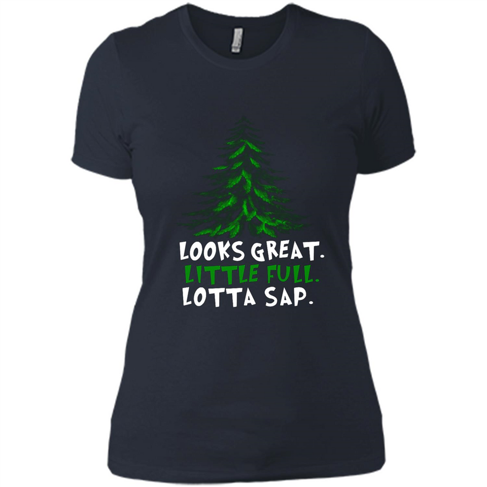 Looks Great Little Full Lotta Sap Funny Christmas Mug PINGPONG - Ladies' Boyfriend T-Shirt