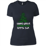 Looks Great Little Full Lotta Sap Funny Christmas Mug PINGPONG - Ladies' Boyfriend T-Shirt
