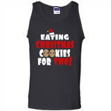 Womens Funny Eating Christmas Cookies For Two Pregnancy - Tank Top