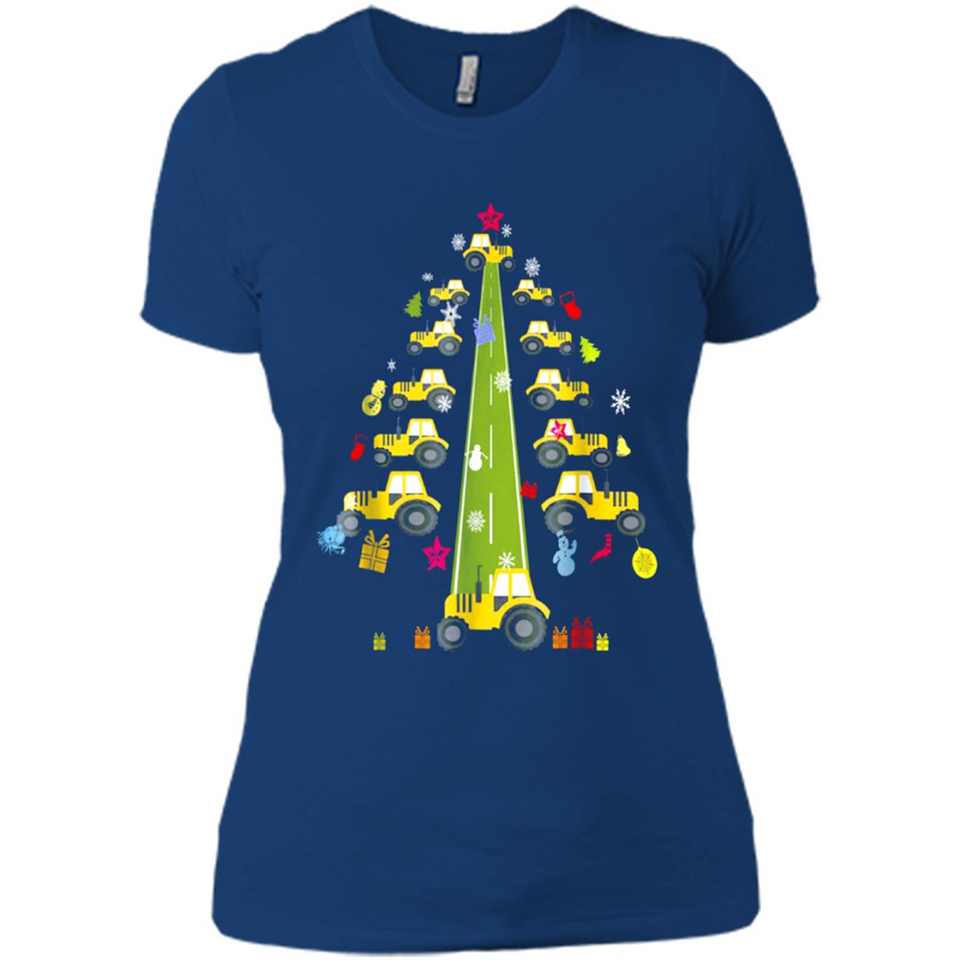 Tractor Car Christmas Tree T-shirt For Drivers