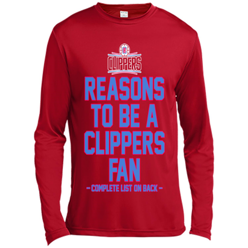 Reasons to be a LA Clippers Fan Complete List on Back - Canvas Long Sleeve T-Shirt