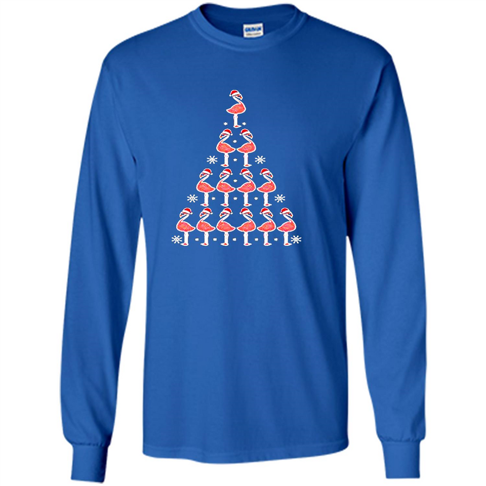 Flamingo Christmas Tree Flamingo - Long Sleeve T-Shirt
