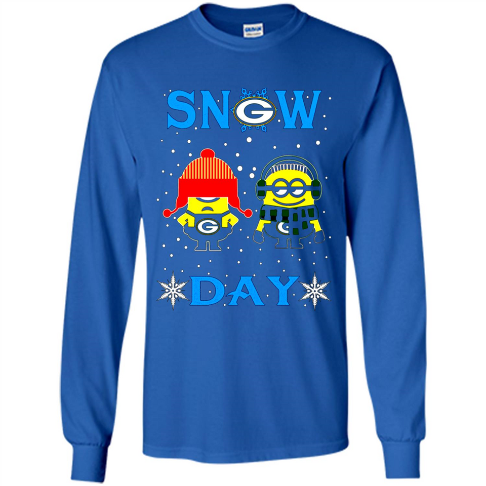 Snow Day Shirt For Green Bay Packers Vs Minion Fans pingpong