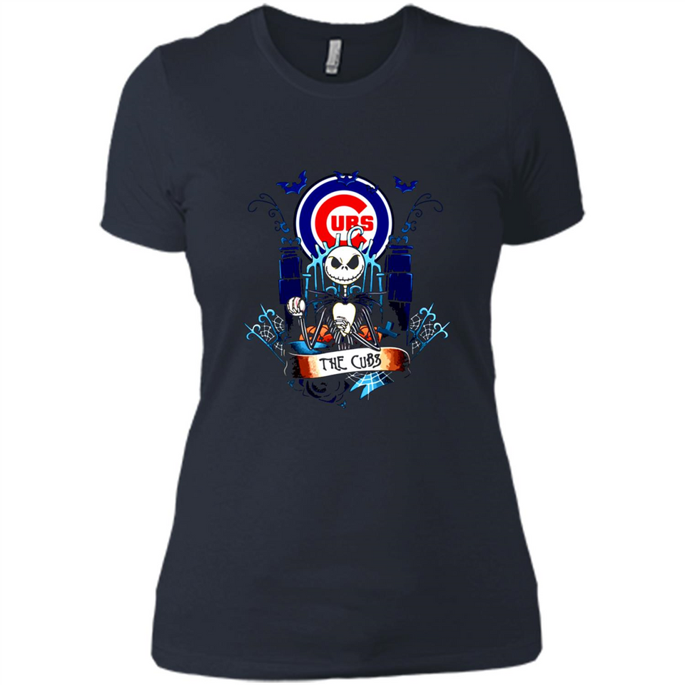 Chicago Cubs Halloween The Nightmare Before Christmas - Ladies' Boyfriend T-Shirt