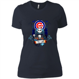 Chicago Cubs Halloween The Nightmare Before Christmas - Ladies' Boyfriend T-Shirt