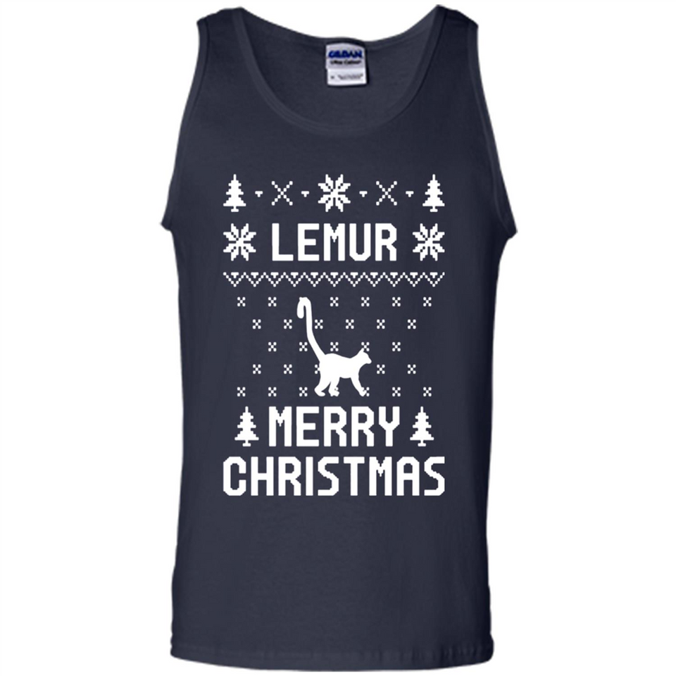 Vintage Tee For Women Men Graphic Shirts Lemur Ugly Christmas Sweater - Tank Top