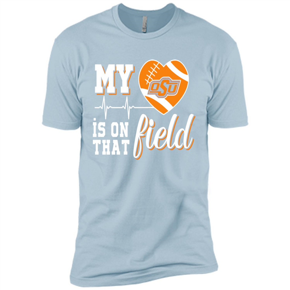 Oklahoma State Cowboys Football My Heart is on that Field - Premium Short Sleeve T-Shirt