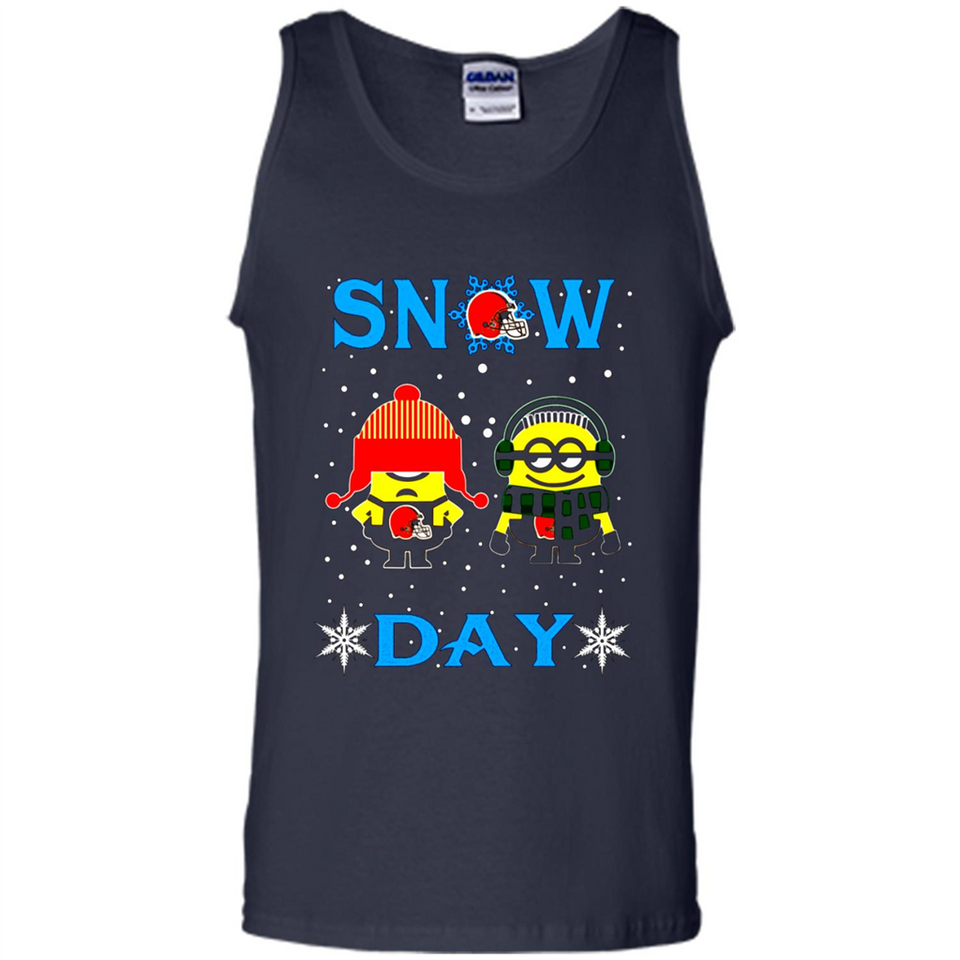 Snow Day Shirt For Cleveland Browns Vs Minion Fans pingpong