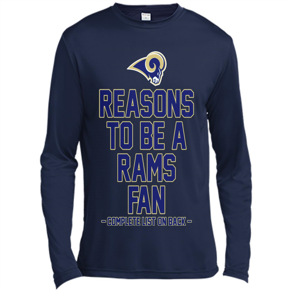 Reasons to be a Los Angeles Rams Fan Complete List on Back - Canvas Long Sleeve T-Shirt