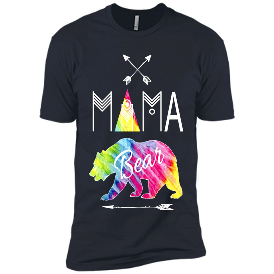 Mama Bear Shirt Tie Dye Family Vacation & Camping Tee - Premium Short Sleeve T-Shirt