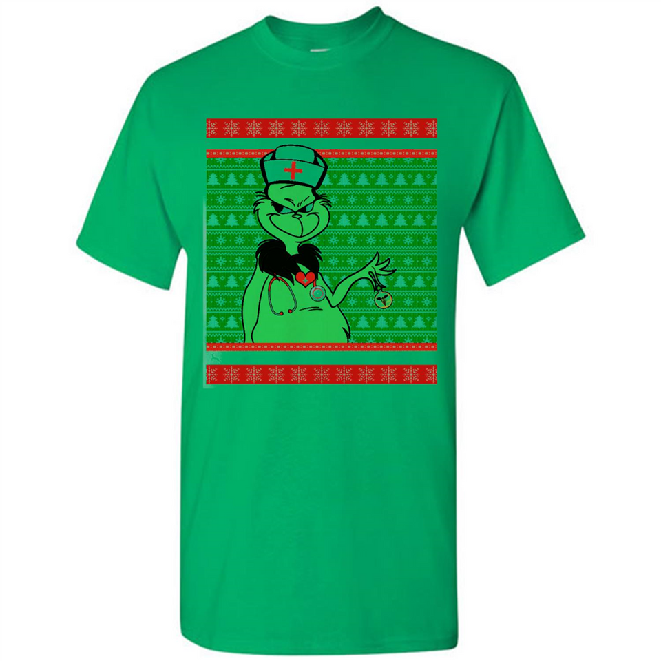 Grinch Nurse Ugly Christmas Sporty T-Shirt PINGPONG - Shirt