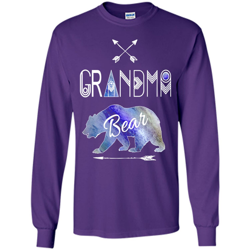 Grandma Bear Shirt Tribal Family Vacation & Camping Tee - Long Sleeve T-Shirt