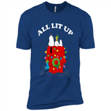 Peanuts By Schulz Snoopy Young Men_s Christmas SweatShirt - Premium Short Sleeve T-Shirt