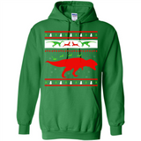 Dinosaur and Santa Clause Ugly Christmas Sweater - Hoodie