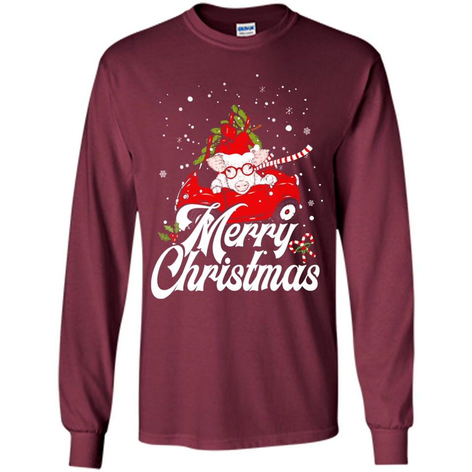 Merry Christmas Pig s - Long Sleeve T-Shirt