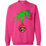 GRINCH HAND HOLDING FLORIDA PANTHERS GLITTER CHRISTMAS PINGPONG