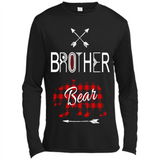 Brother Shirt Buffalo Plaid Family Camping Bear Tee - Canvas Long Sleeve T-Shirt
