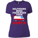 Delivering More Packages Than Santa Shirt - Postal Gift - Ladies' Boyfriend T-Shirt
