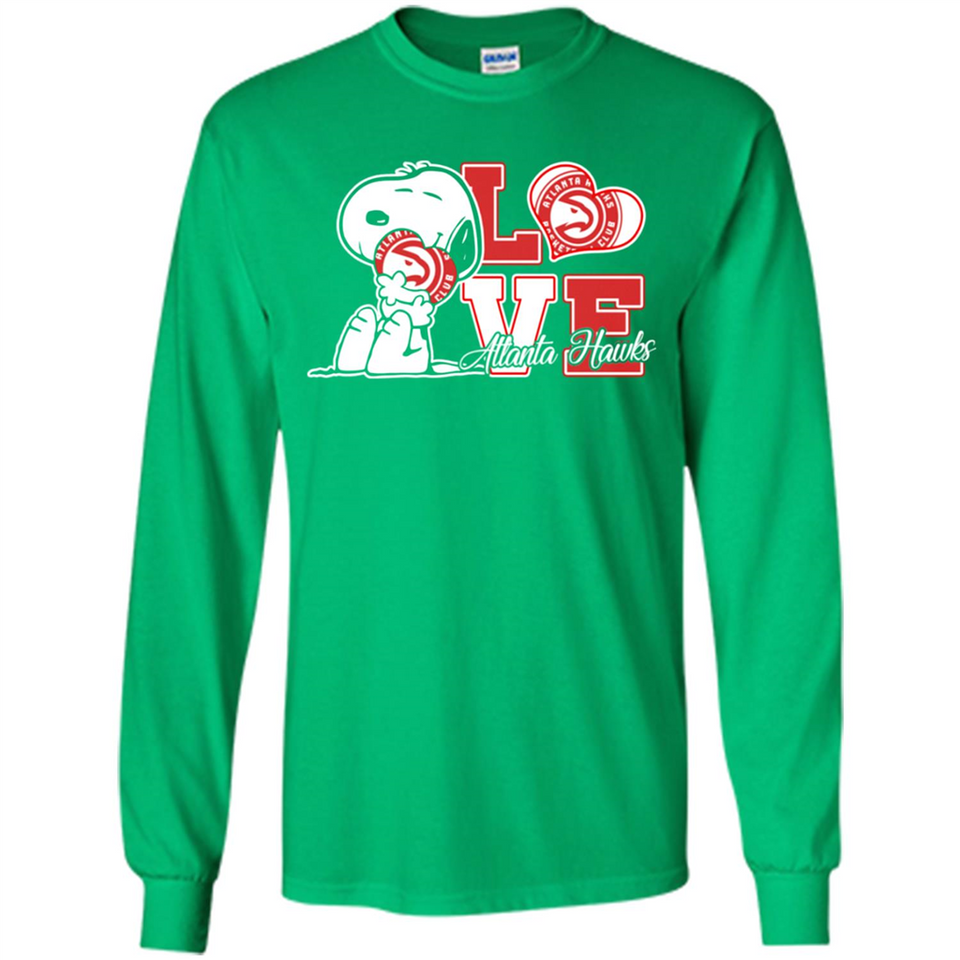Snoopy loves NBA Atlanta Hawks - Long Sleeve T-Shirt