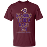 Reasons to be a Los Angeles Rams Fan Complete List on Back - Shirt
