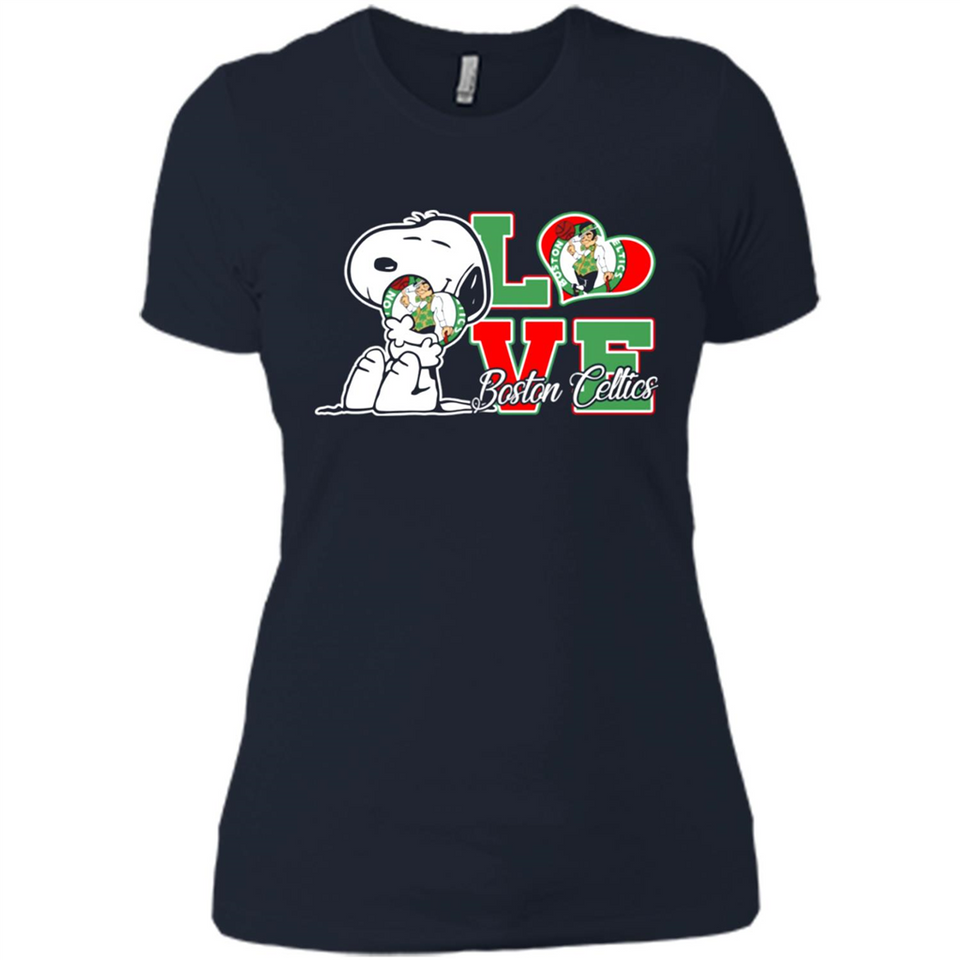 Snoopy loves NBA Boston Celtics - Ladies' Boyfriend T-Shirt