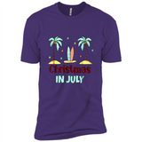 Christmas In July Shirt Surfing Palm Trees Surfboard - Premium Short Sleeve T-Shirt