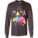 Mama Bear Shirt Tie Dye Family Vacation & Camping Tee - Long Sleeve T-Shirt