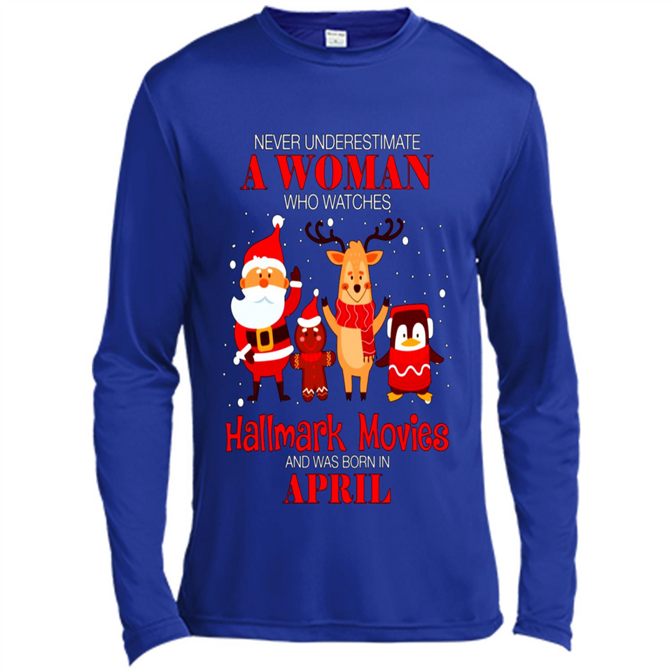 Never Underestimate An April Woman Watches Hallmark Movies Sweatshirt PINGPONG