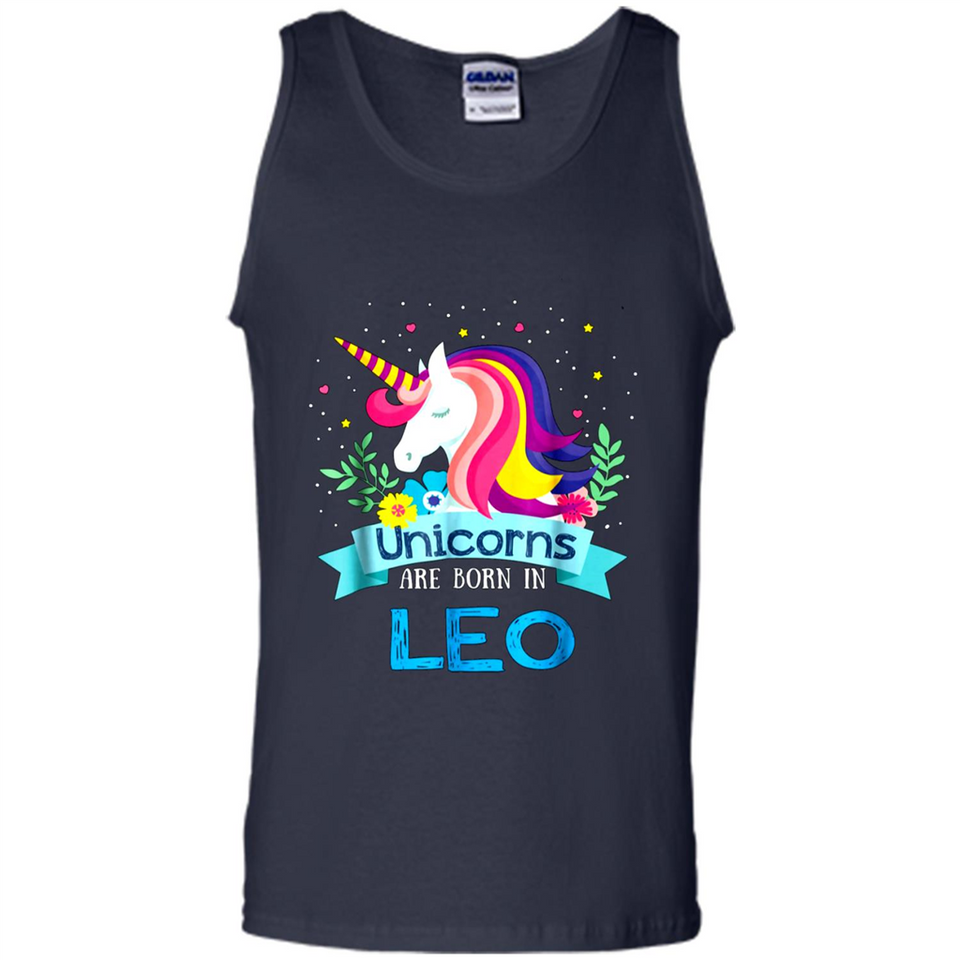 Unicorns are born in Leo Birthday Rainbow Gift Ladies Custom