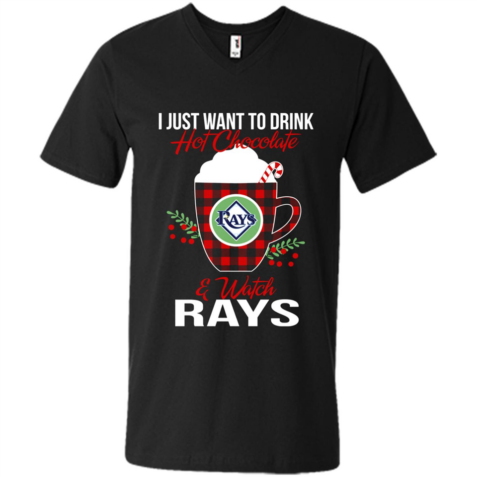 I Just Want To Drink Hot Chocolate & Watch Tampa Bay Rays Ugly Christmas Sweater PINGPONG