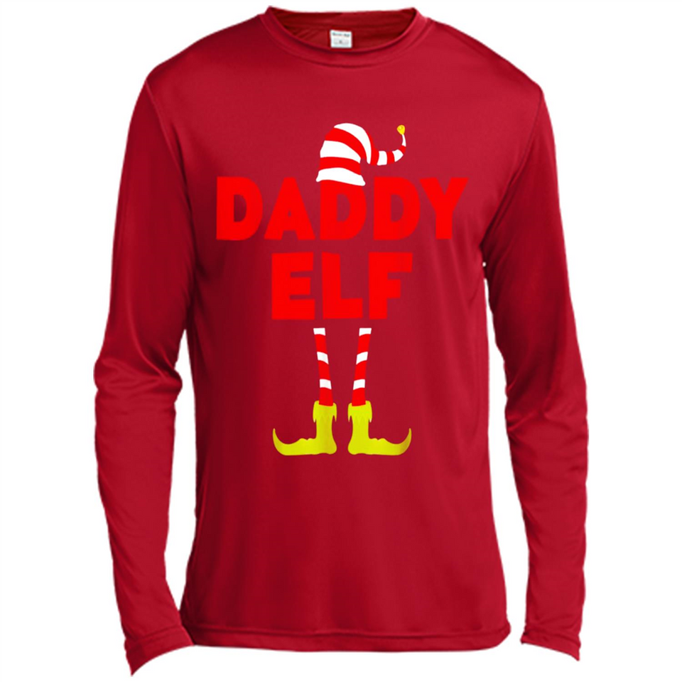 Mens Daddy Elf T-Shirt Funny Matching Christmas Costume - Canvas Long Sleeve T-Shirt