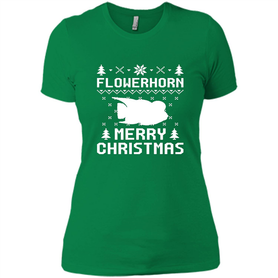 Flowerhorn Christmas T-shirt, Ugly Christmas Sweater - Ladies' Boyfriend T-Shirt