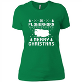 Flowerhorn Christmas T-shirt, Ugly Christmas Sweater - Ladies' Boyfriend T-Shirt