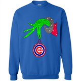 GRINCH HAND HOLDING CHICAGO CUBS GLITTER CHRISTMAS PINGPONG