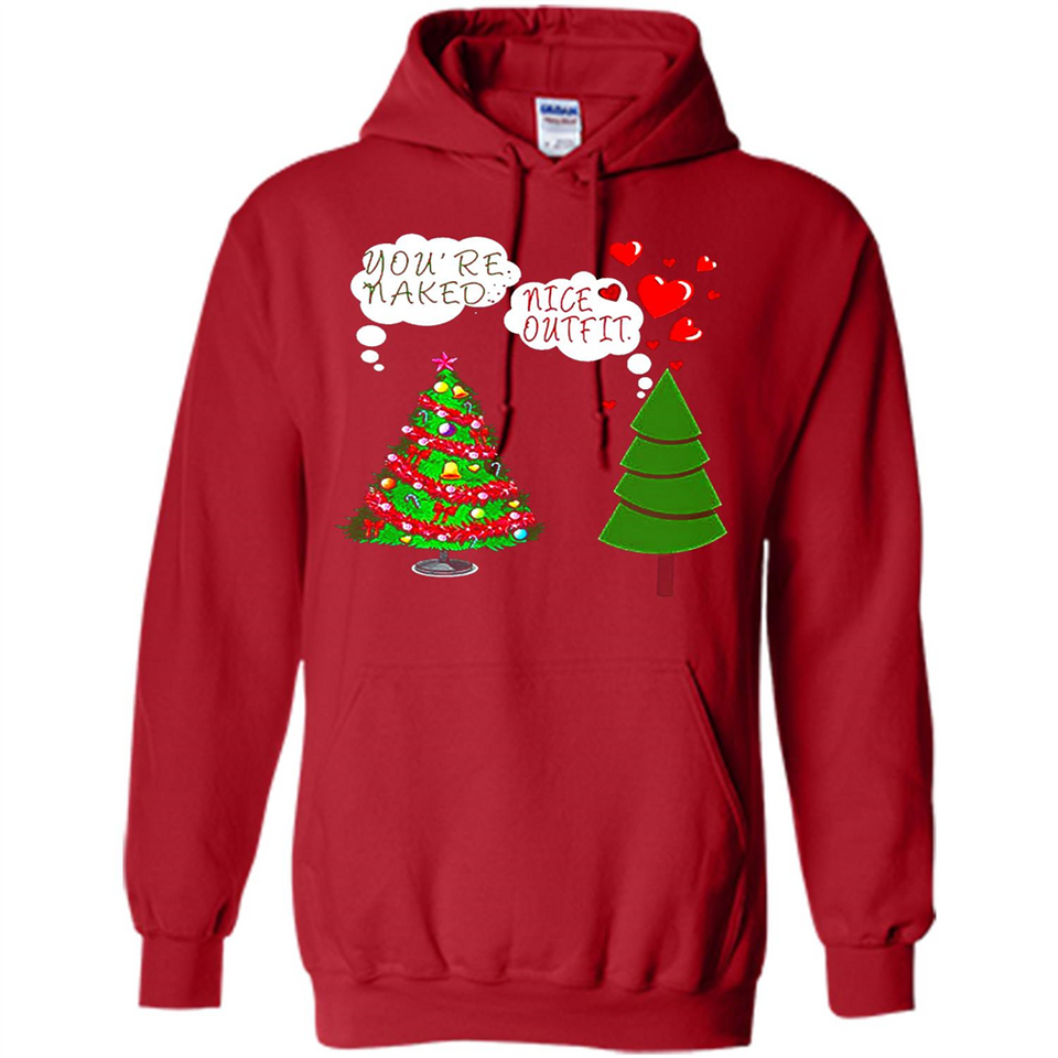 Fir Loves Christmas Tree Funny Undecorated Joke - Hoodie