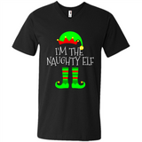 Matching Family Christmas Shirt Funny I'm The Naughty Elf Black mugs PINGPONG - Men's V-Neck