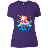 Unicorns are born in May Birthday Rainbow Gift Ladies Custom