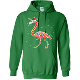 Christmas Lights Flamingo Wearing Santa Hat Funny Xmas - Hoodie