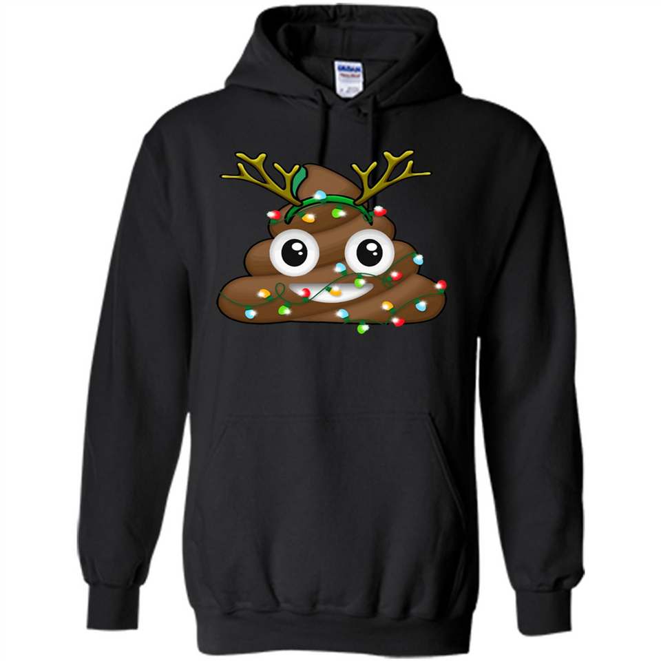 Reindeer Poop Emoji Cute Merry Christmas T-Shirt - Hoodie