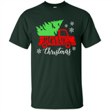 Vintage Christmas Classic Truck T-Shirt with Snow and Tree