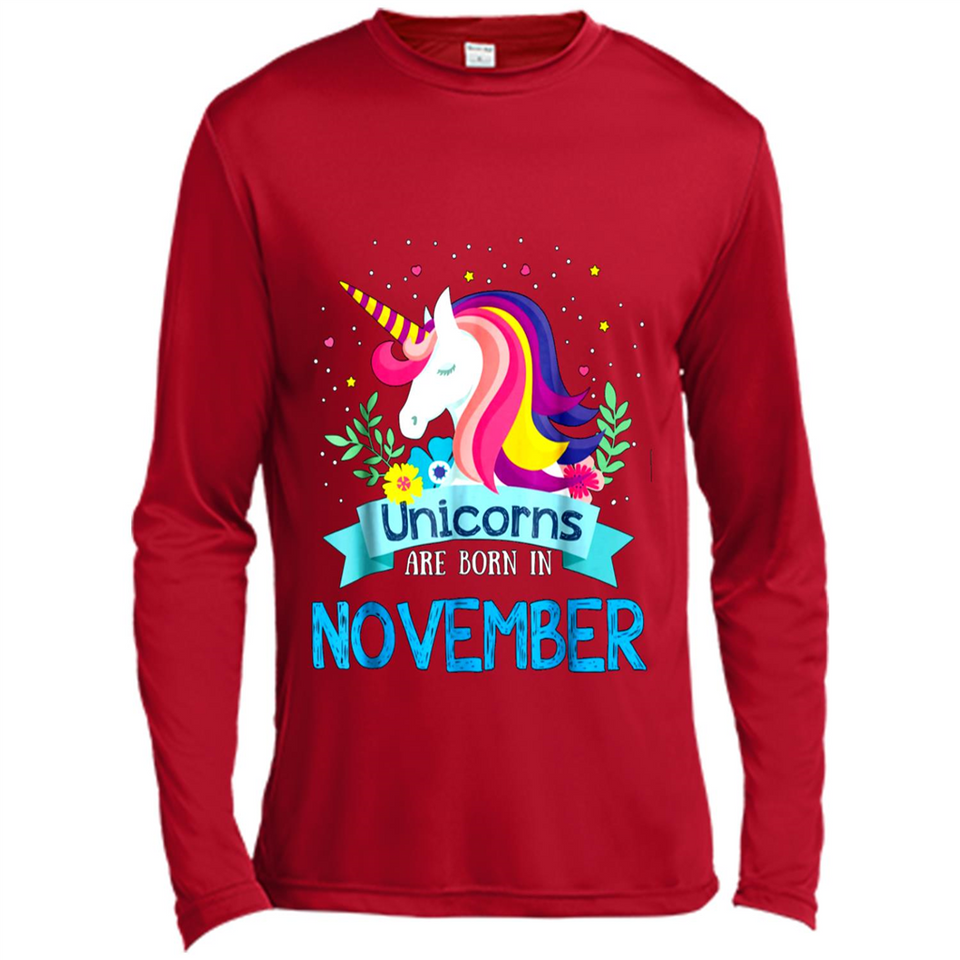 Unicorns are born in November Birthday Rainbow Gift Ladies Custom