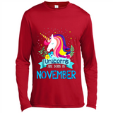 Unicorns are born in November Birthday Rainbow Gift Ladies Custom