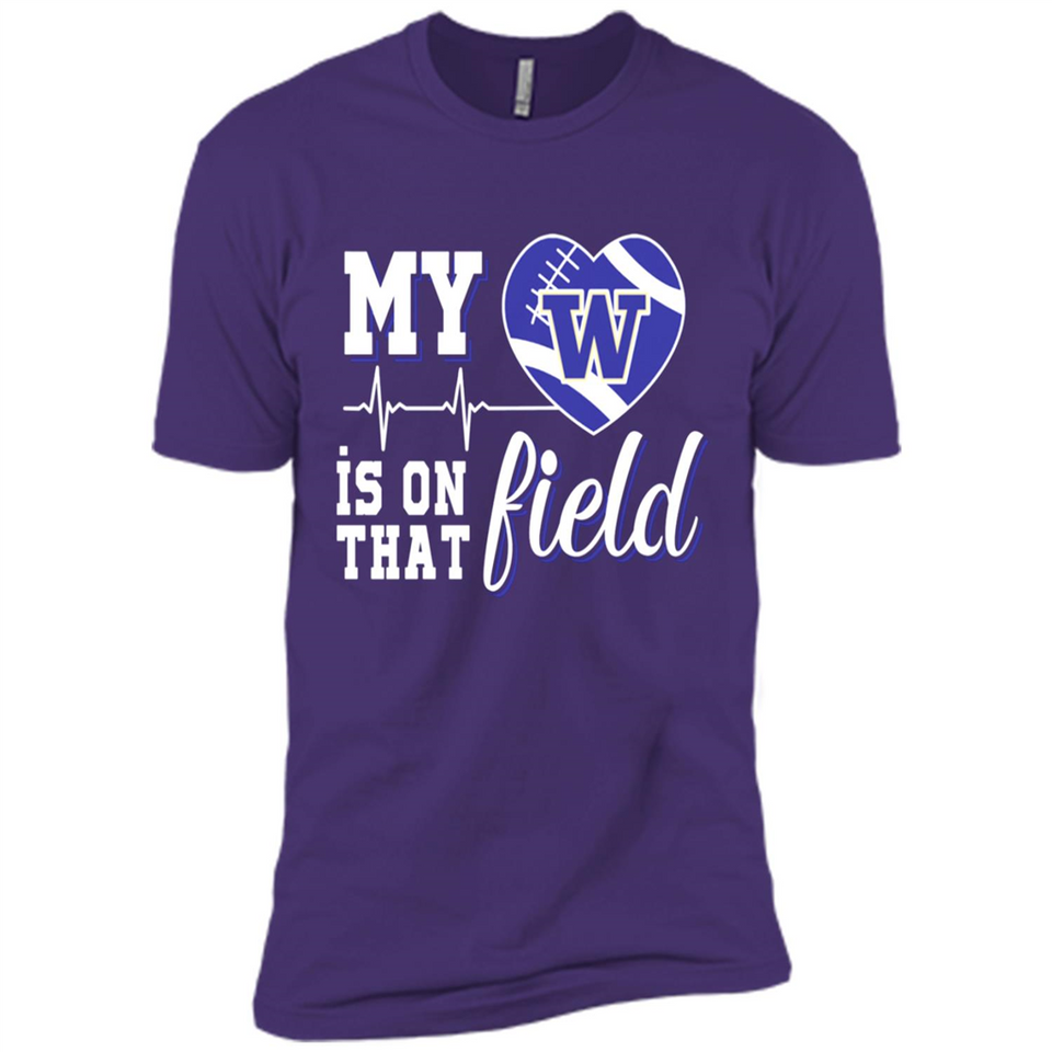Washington Huskies Football My Heart is on that Field - Premium Short Sleeve T-Shirt
