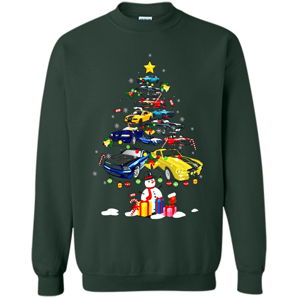 Mustang Tree Christmas Sweatshirt PINGPONG