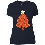 Bacon & Eggs Over Easy Fried Food Breakfast Xmas Tree Foodie - Ladies' Boyfriend T-Shirt