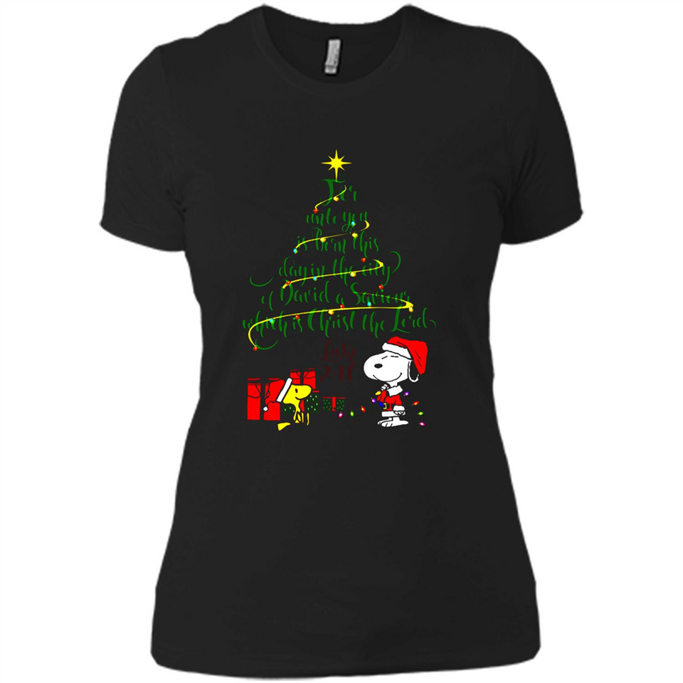 Snoopy Christmas Tree T-Shirt - Ladies' Boyfriend T-Shirt