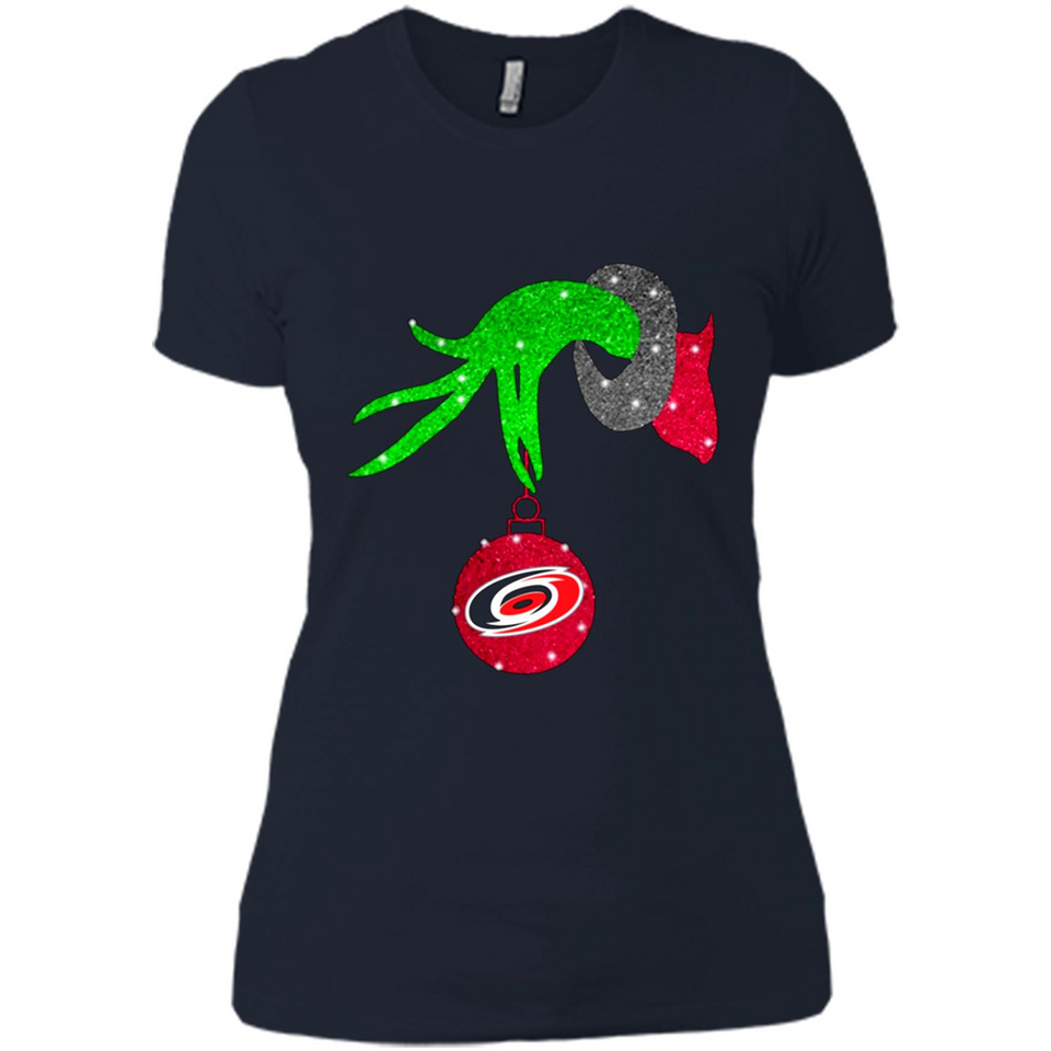GRINCH HAND HOLDING CAROLINA HURRICANES GLITTER CHRISTMAS PINGPONG