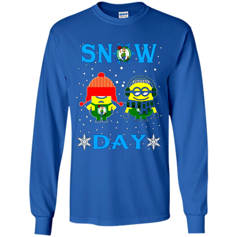 Snow Day Shirt For Boston Celtics Vs Minion Fans pingpong