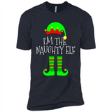 Matching Family Christmas Shirt Funny I'm The Naughty Elf Black mugs PINGPONG - Premium Short Sleeve T-Shirt