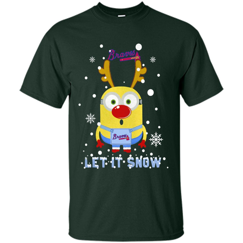 Minion Atlanta Braves Ugly Christmas Sweater Let it Snow - Shirt